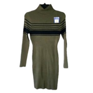 Arizona Jean Co. - Green Black Striped Sweater Dress - NWT Size: M